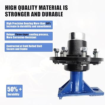 2 Pack Shipping Container Wheels 8-Lug Wheels Kit, Heavy-Duty Shipping Container Axles, Moves up to 40ft Shipping Containers, Extra Thick Plate 8 Lugx6.5 Bolt-on Spindle Kit Quick Disassembly (Blue)