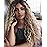 Fencca Ombre Blonde Long Curly Wigs for Women Heat Synthetic Curly Hair Wavy Full Wig Middle Part Natural Looking Wig