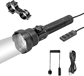 Brinyte T28 Flashlight IR Illuminator with BRM22 Magnetic Mount, White 850nm 940nm Infrared Hunting Light, Adjustable Focus with Stepless Dimming Switch for Coyote Hog Predator Hunting