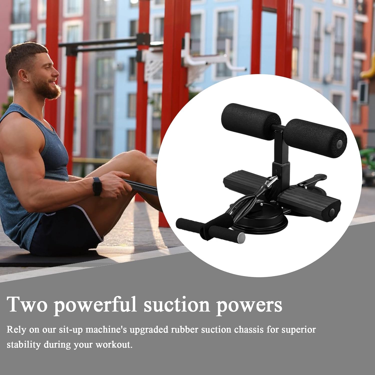 シットアップフットホルダー - 高さ調節可能な腹筋ワークアウトデバイス | 多機能腹筋補助ツール コアストレングストレーニング器具