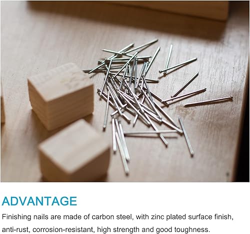 Miniatura 4 de METALLIXITY Uñas de acabado (0.079 x 1.378 in) 100 unidades, clavos de acero al carbono para carpintería
