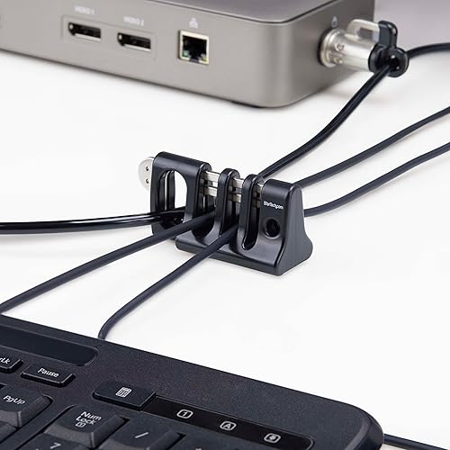 Miniatura 7 de StarTech.com Bloqueo de anclaje de cable periférico, teclado seguro/ratón, trampa de cable con placa de metal, uso con cable de seguridad para