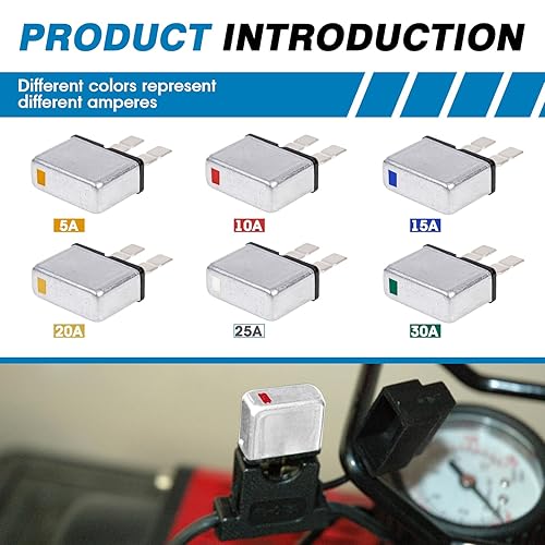 Miniatura 3 de GLOSO Disyuntor automotriz UCB 30A, tipo 1, cierre a presión de 3 secciones ATC Balde Terminal (30A - 1 paquete)