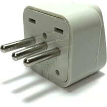 Seven Star Universal Travel Plug Adapters for All Countries World Wide White Multi-Packs 3 Pack, for Italy - 3 Round Pins - Type L