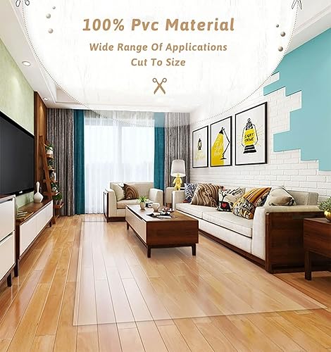 Miniatura 3 de Tapete transparente para silla de piso duro de 0.069 pulgadas para silla de oficina de 0.059 pulgadas para suelos de madera, 36 x 48 pulgadas, 46 x