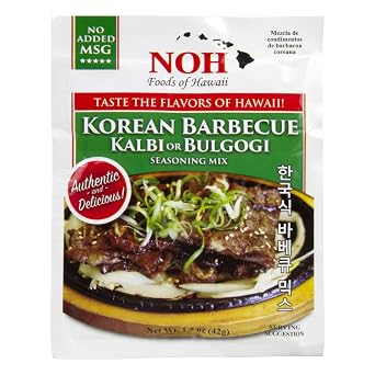 NOH Korean Barbecue Kal Bi or Bulgogi Seasoning Mix, 1.5 oz Packet Pack of 1 - Authentic and Delicious Korean BBQ Seasoning for Sweet & Savory Kalbi Galbi or Bulgogi - No Added MSG - Made in USA