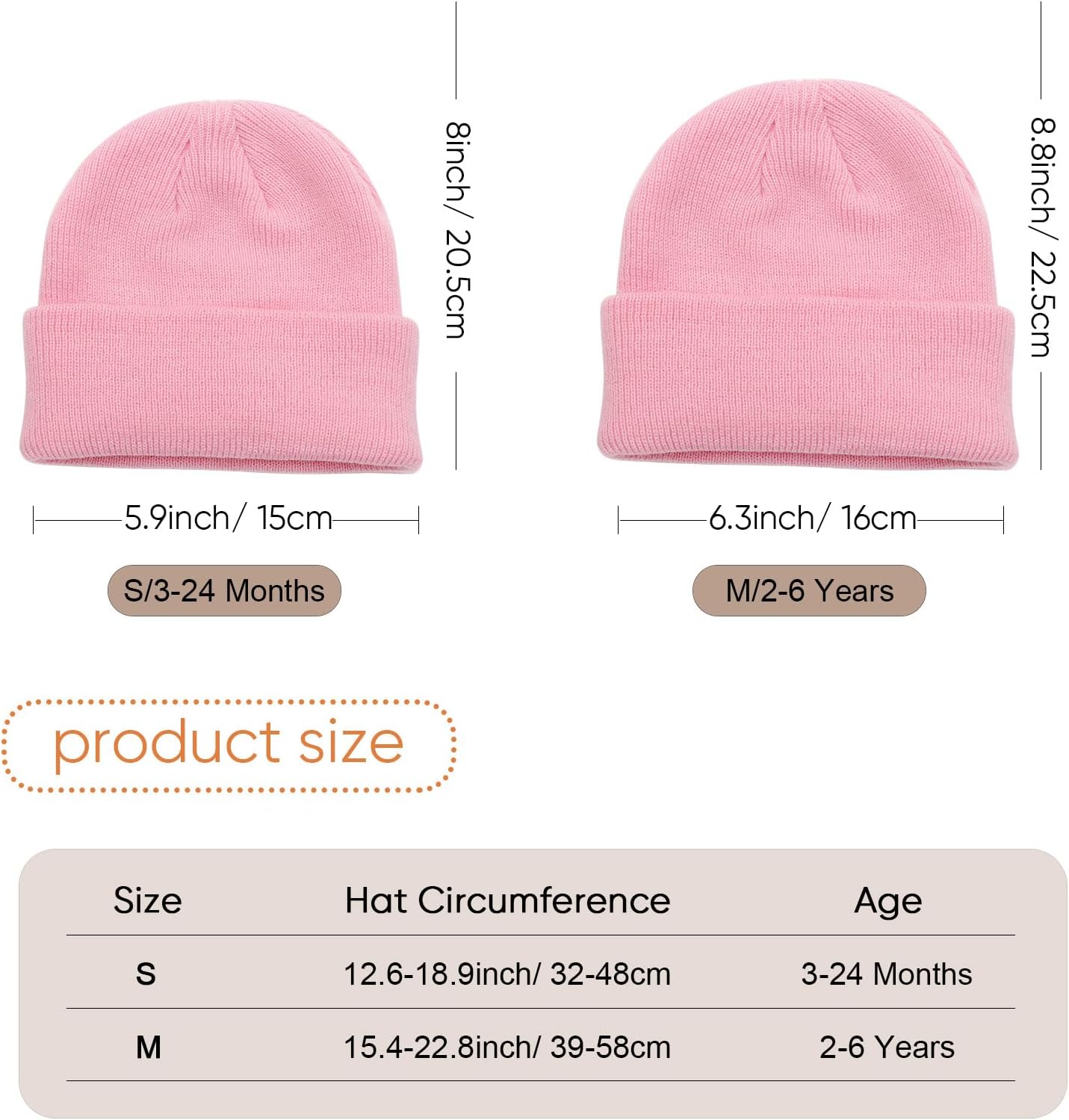 DRESHOW BQUBO 3 Pack Baby Beanies Toddler Kids Winter Hats Soft Knit Hat for Baby Boys Girls Warm Cap Beanies - Image 7