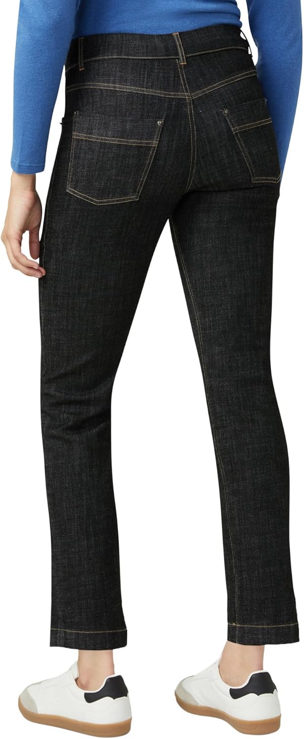 HUE Womens Crosshatch Denim Straight Leg Pant - Image 2