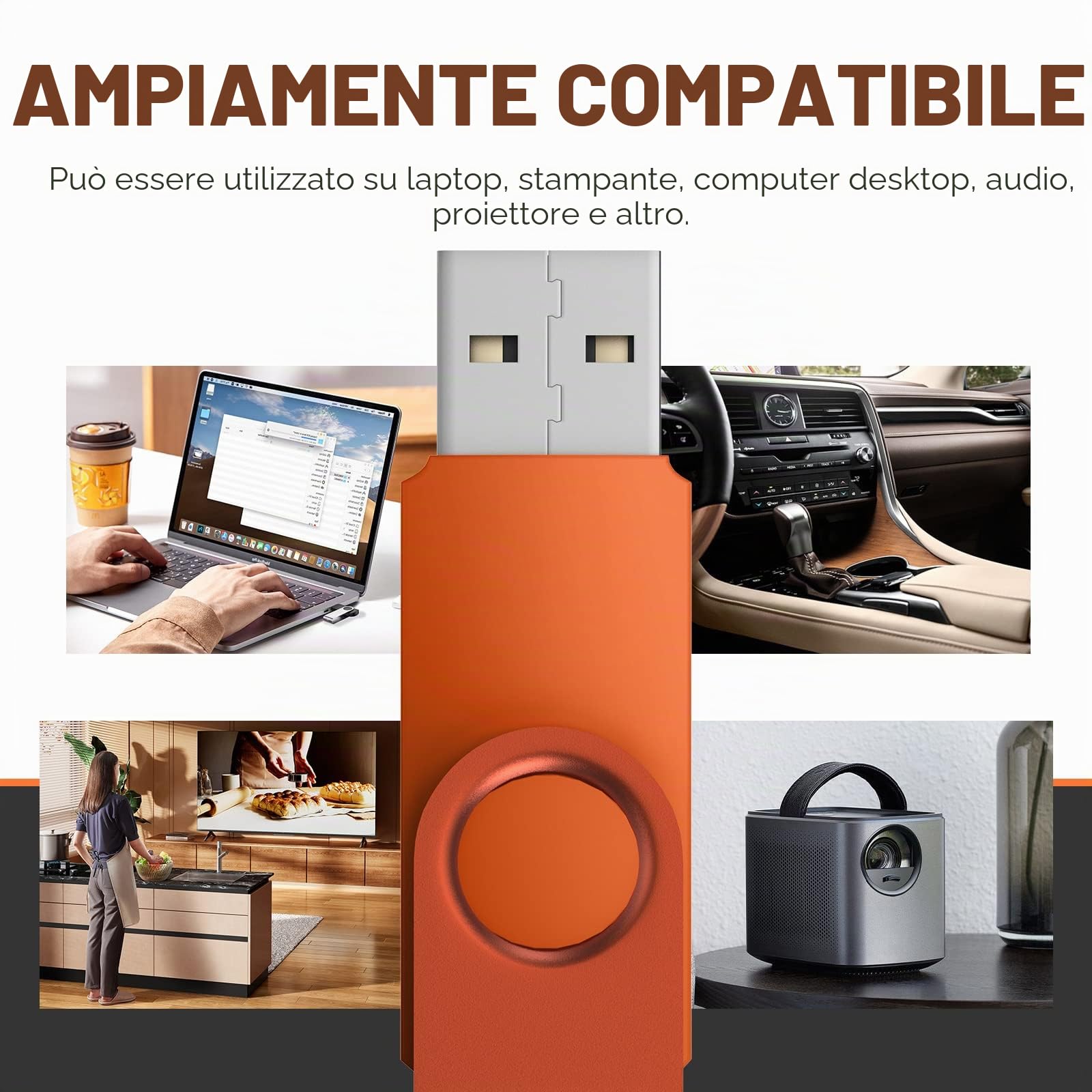 Chiavetta USB 8 GB, 10 Pezzi 8GB PenDrive Ruotare 8 Giga Chiavette USB 2.0 Metallo Unità Flash Drive Colori Misti Pennetta Memoria USB By Uflatek