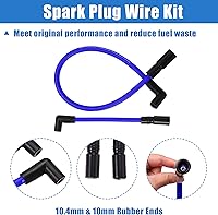 Vista 5 de Motoforti Kit de 2 piezas de cables de bujía de 10.4mm y 10mm DYNA-409BL azul de silicona para Harley Davidson Big Twin FXD Dyna 2000-2017