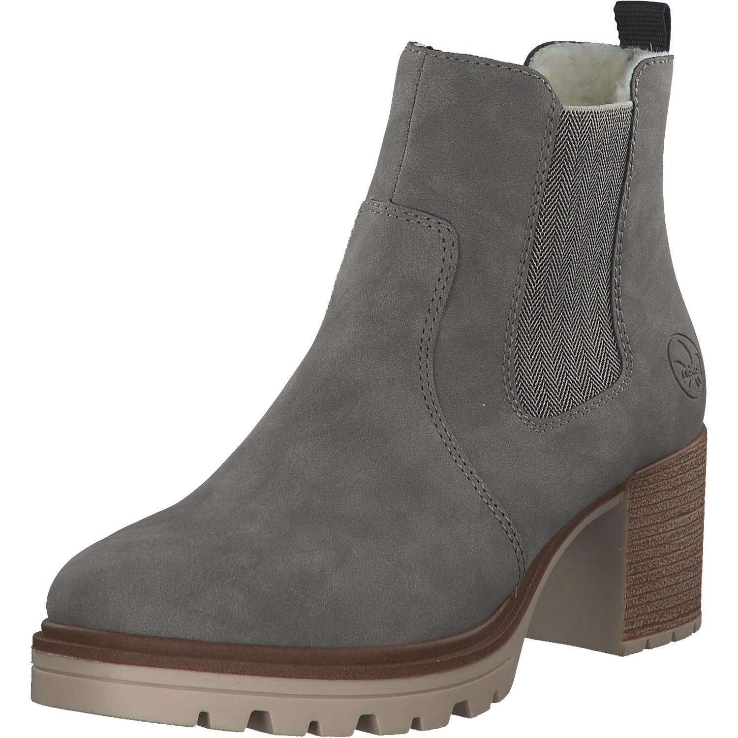 Rieker Ladies Y9071 Chelsea Boots, Grey linen, 6 UK
