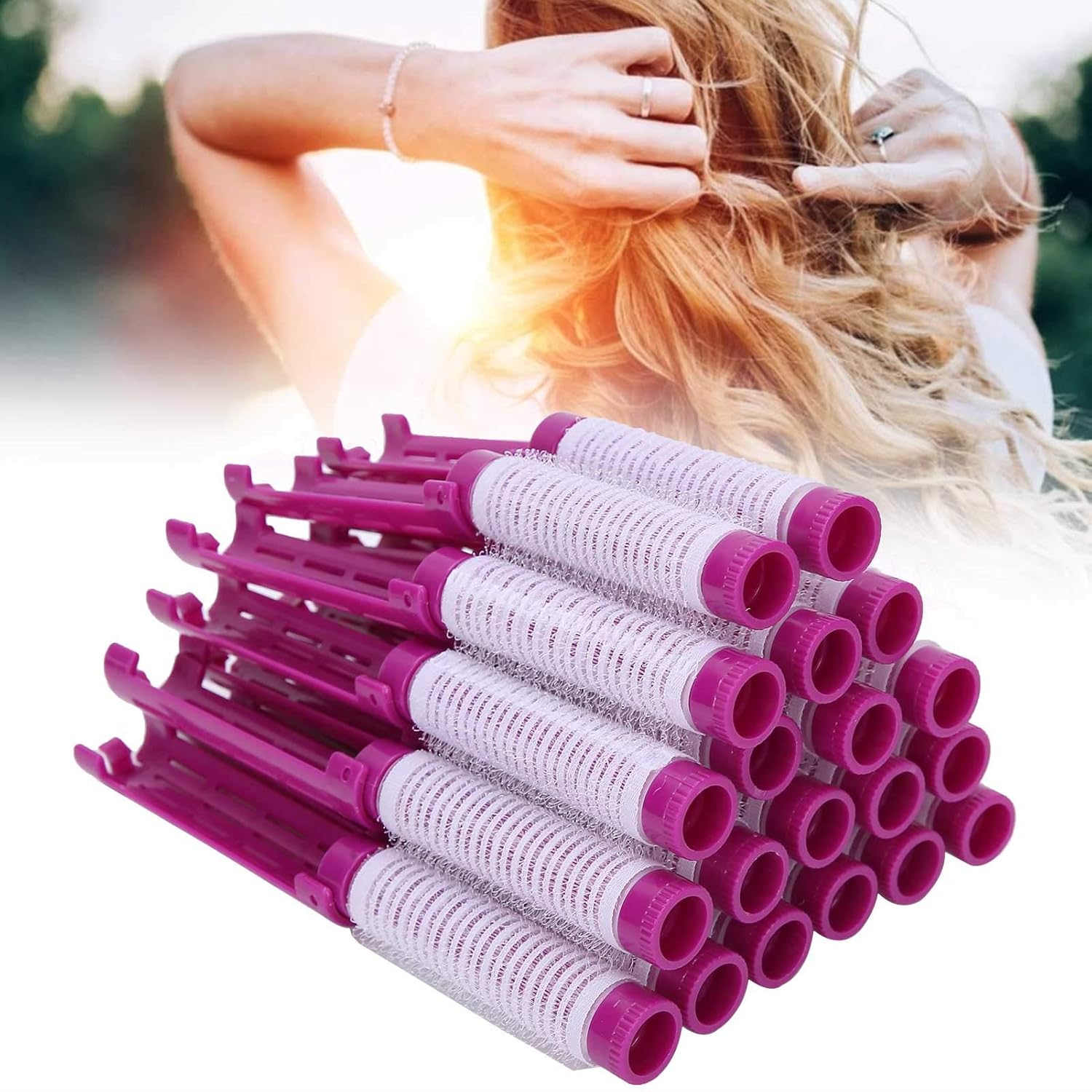 Hair Perm Kit, 20pcs Rods Large Kit for Women Short Fluffy