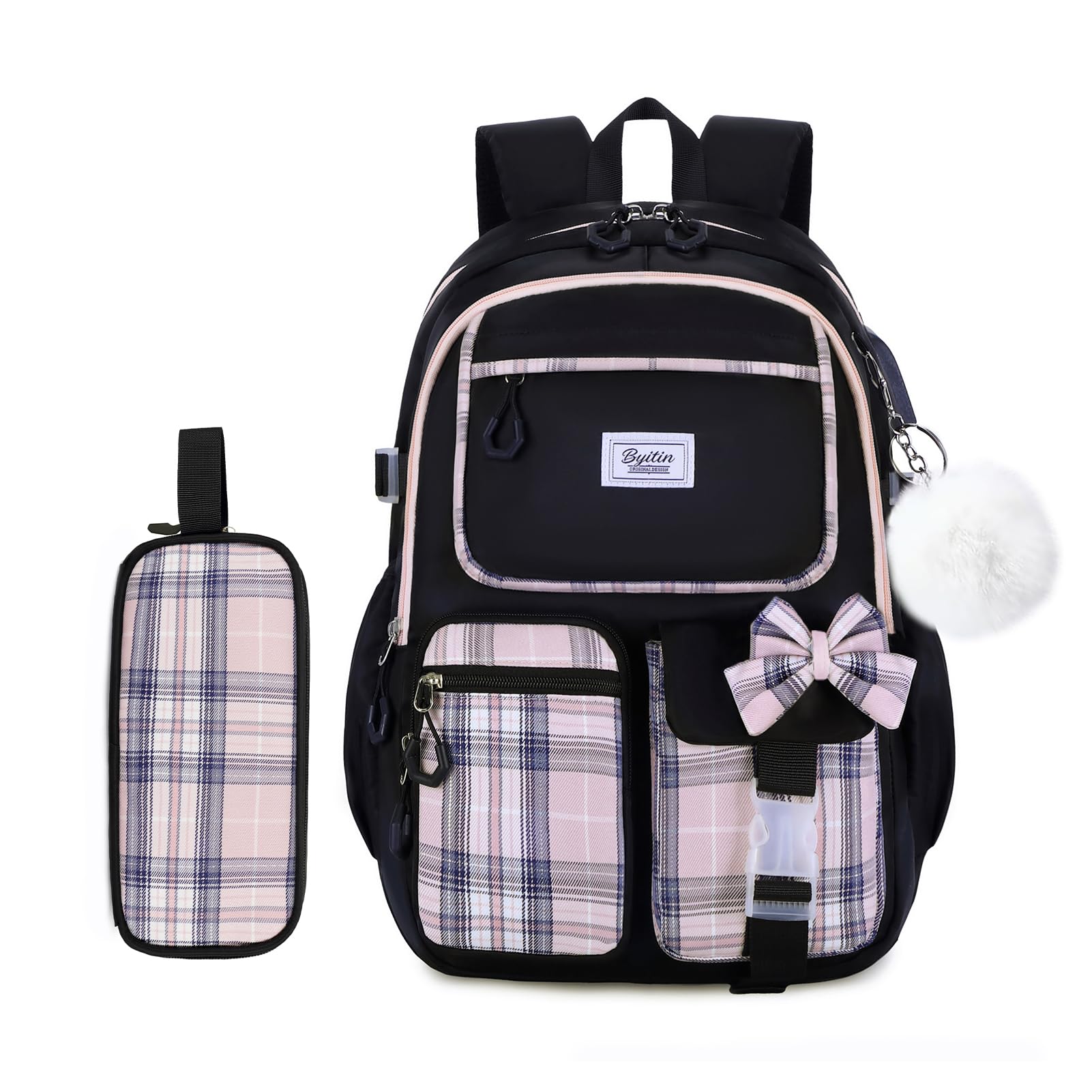 Zaino Scuola Bambina Elementare e Media Ragazza, 2PCS Zaini Grande Viaggio