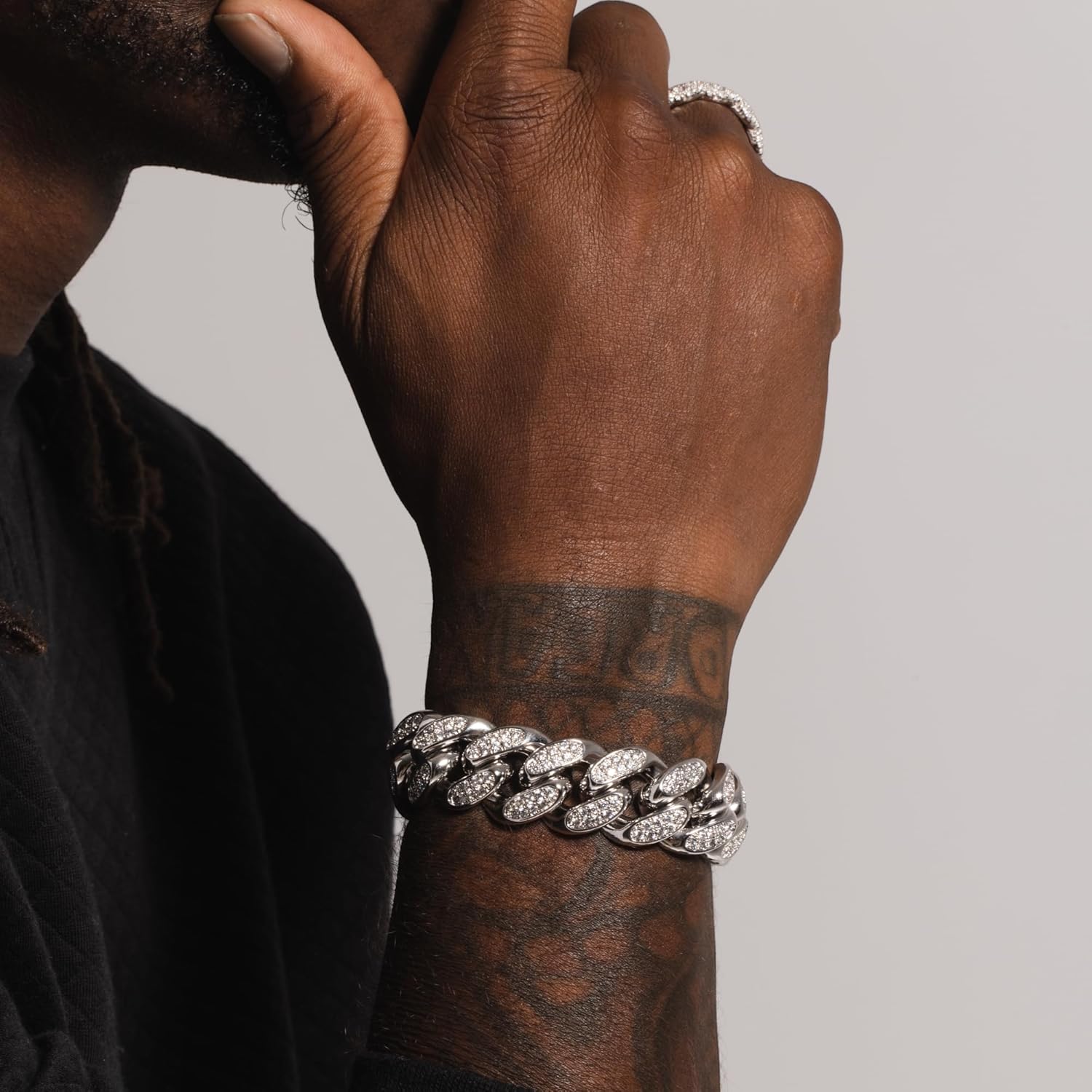 GLD Shop Prong Cuban Bracelet - Handcuff/Rounded Cross/Micro Diamond/Diamond Styles - 6MM/12MM/19MM Sizes - 6/7/8/9 Inch Lengths - Gold/White Gold - Unisex - Image 3