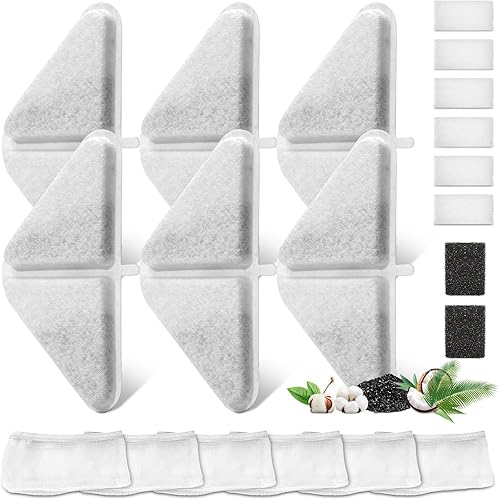 Miniatura 8 de 12 juegos de filtros de repuesto para fuente de agua para perros de 230 oz7 L, filtros de fuente de agua GISOFIK Cat, sistema de filtración de 5