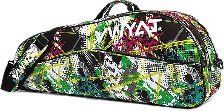 Badminton Racket Bag Waterproof Tennis Racquet Single Shoulder Bags 3 to 6 Racquet Tote Pack for Men Women Youth and Adult