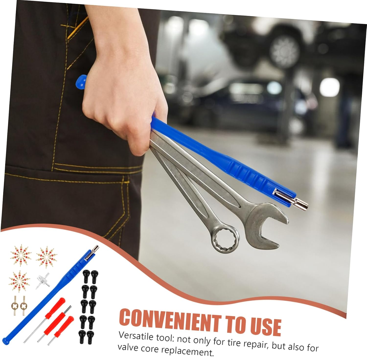 Zerodeko 1set Portable Valve Stem Tool Tire Valve Core Remover and Installer Kit for Quick Tire Maintenance and Repair and Easy to Use for Cars and Motorcycles