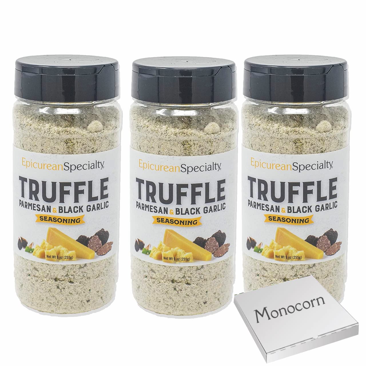 Epicurean Specialty Truffle Seasoning with Parmesan & Black Garlic in Monocorn Premium Box! (Pack of 3)