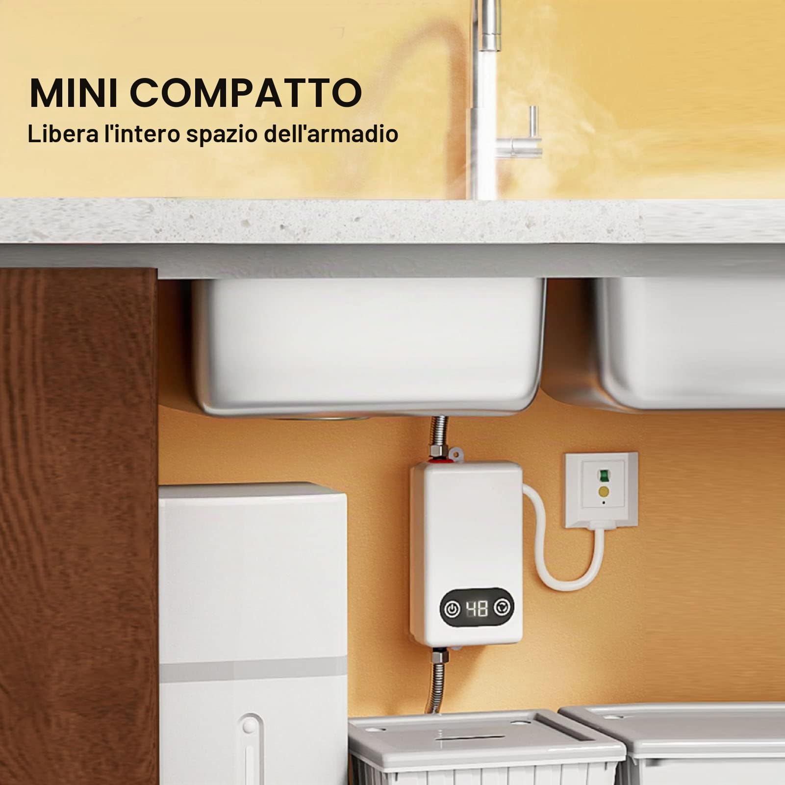 Macchina per il riscaldamento dell'acqua scaldabagno elettrico istantaneo scaldabagno elettrico istantaneo a conversione di frequenza 220 V 3400 W per bagno Zbiorniki gorącej wody