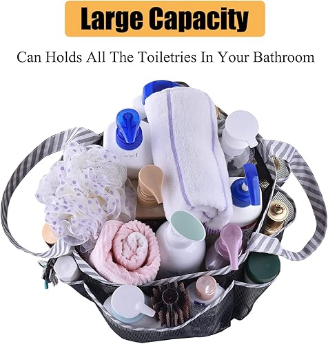 Miniatura 2 de Bolsa grande de malla portátil para ducha para dormitorio universitario, artículos esenciales de habitación, cesta de ducha colgante para accesorios