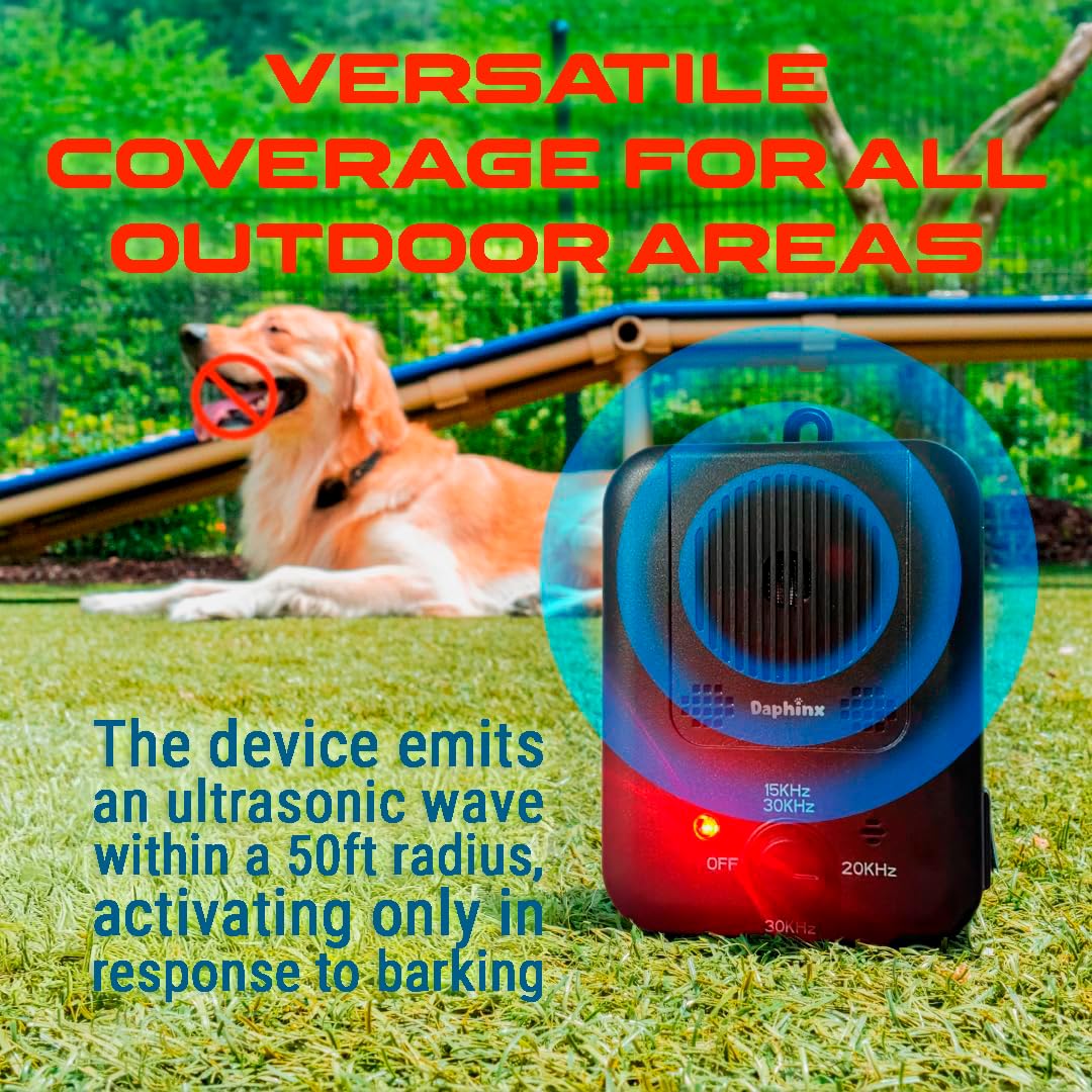 Bark Box, Barking Dog Deterrent, Barks No More Dog Training Device, Ultraschall Hundebellschreck, Stoppen Sie Hundebellen Gerät bis zu 15,2 m mit 3 Modi, Indoor & Outdoor, Wiederaufladbar