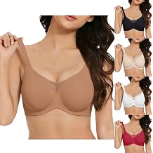 Jelly Bras for Women Plus Size Mesh V Neck Full Coverage Wireless Bra Seamless Invisible T-Shirt Lifting Bralette