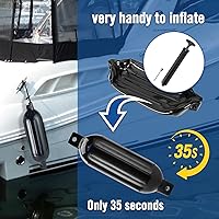 Vista 4 de Affordura Paquete de 4 Defensas de Barco Parachoques Defensas con 4 Cuerdas, Parachoques de Barco para Defensas de Barco Pontón Inflables