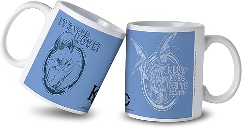 Miniatura 2 de Pyramid America - Yugioh Mug - Yu-Gi-Oh Kaliba & Blue-Eye W - Taza de cerámica única de 11 oz para bebedores de café, cacao y té - Resistente a las