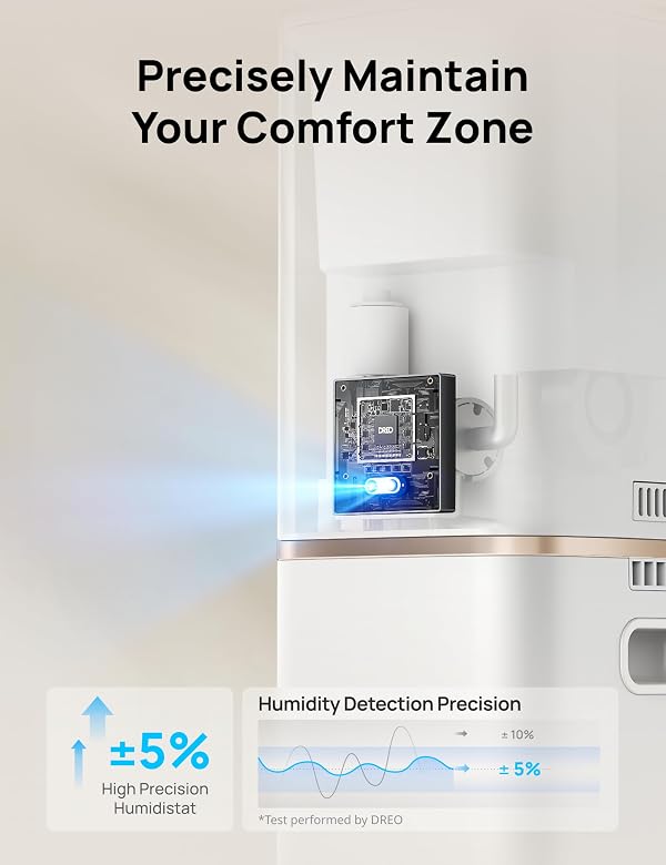 DREO HM735S 11L Smart Humidifier Large Room 700 ft², 100H Cool Mist Air Humidifiers for Bedroom, Top-Fill, Clean Tank Technology, 26dB, Auto Mode, Aroma Box, RGB, Remote & APP Control, Baby, White by DREO - Image 5
