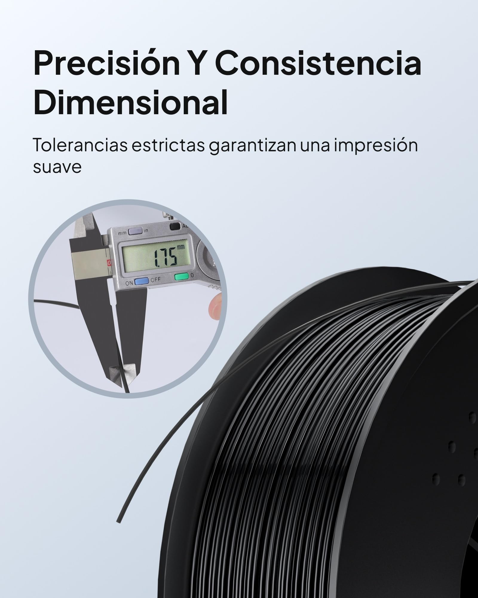 ELEGOO Filamento TPU 95A 1.75mm 1KG Negro, Filamento Flexible Suave para Impresoras 3D
