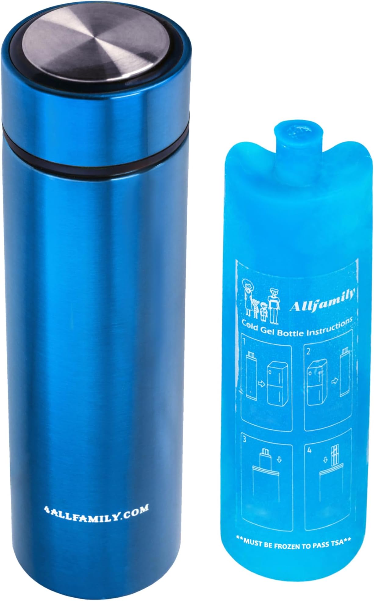 4ALLFAMILY Nomad 48H Insulin Pens Cooler Travel CASE Medicine Cooler Box EpiPen Carry Medical Bag TSA Approved Diabetic Travel case with Biogel Ice Pack (3 Pen Medium, Blue)