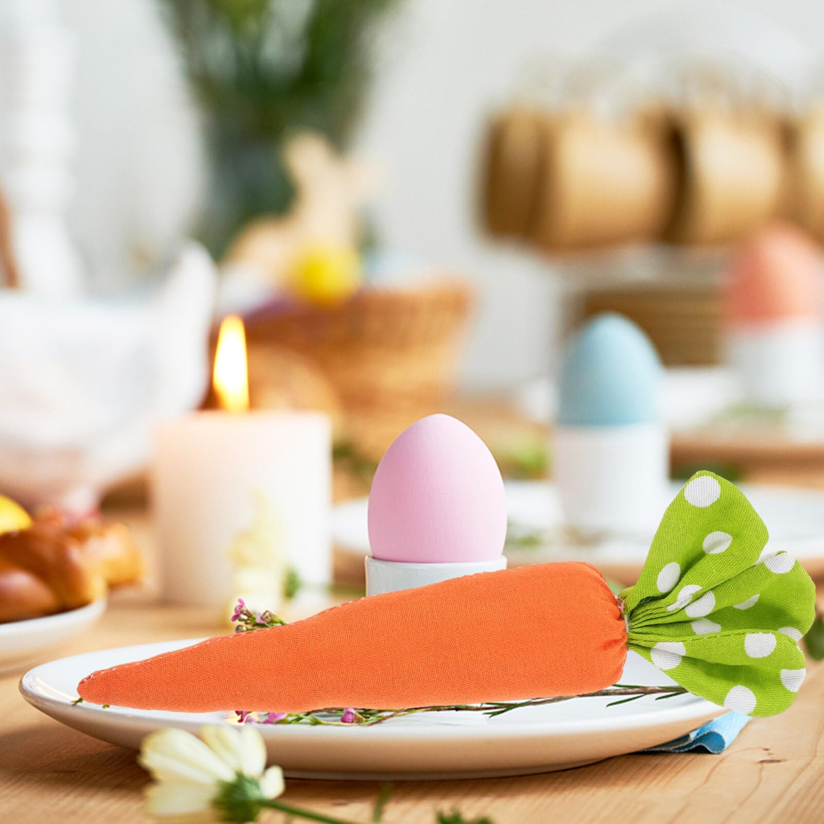 HOLIDYOYO 4pcs Upholstered Carrot Vegetables Home Decor Trinket Tray Easter Carrots Decor Easter Tabletop Ornament Spring Easter Decor Carrot Ornament Artificial Cloth Accessories