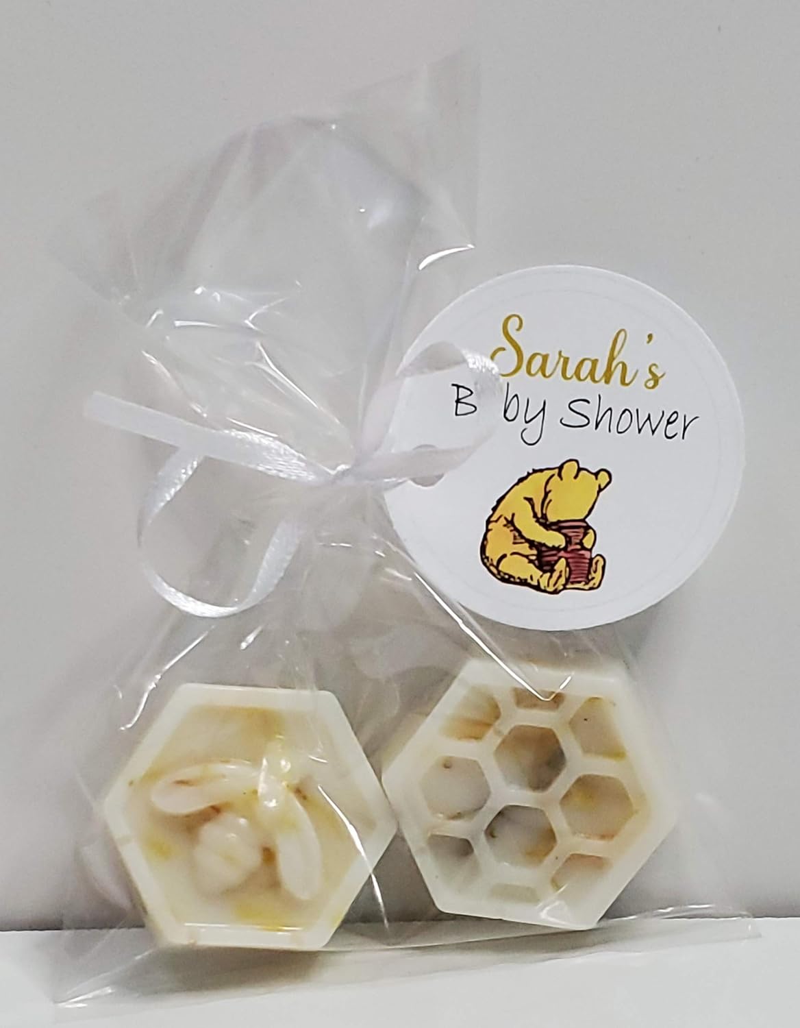 Amy's Bubbling Boutique Honeycomb & Bee Baby Shower Party Favors First Birthday What Will it Bee 10 - Personalized Tags Soaps Gender Reveal