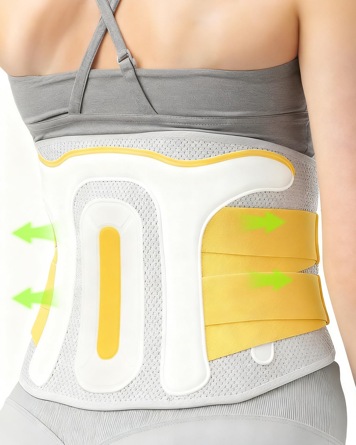 Posture Corrector For Women and Men, Breathable Waist Lumbar Support Belt for Sciatica, Herniated Disc, Scoliosis Back Pain Relief, Heavy lifting, with Dual Adjustable Straps