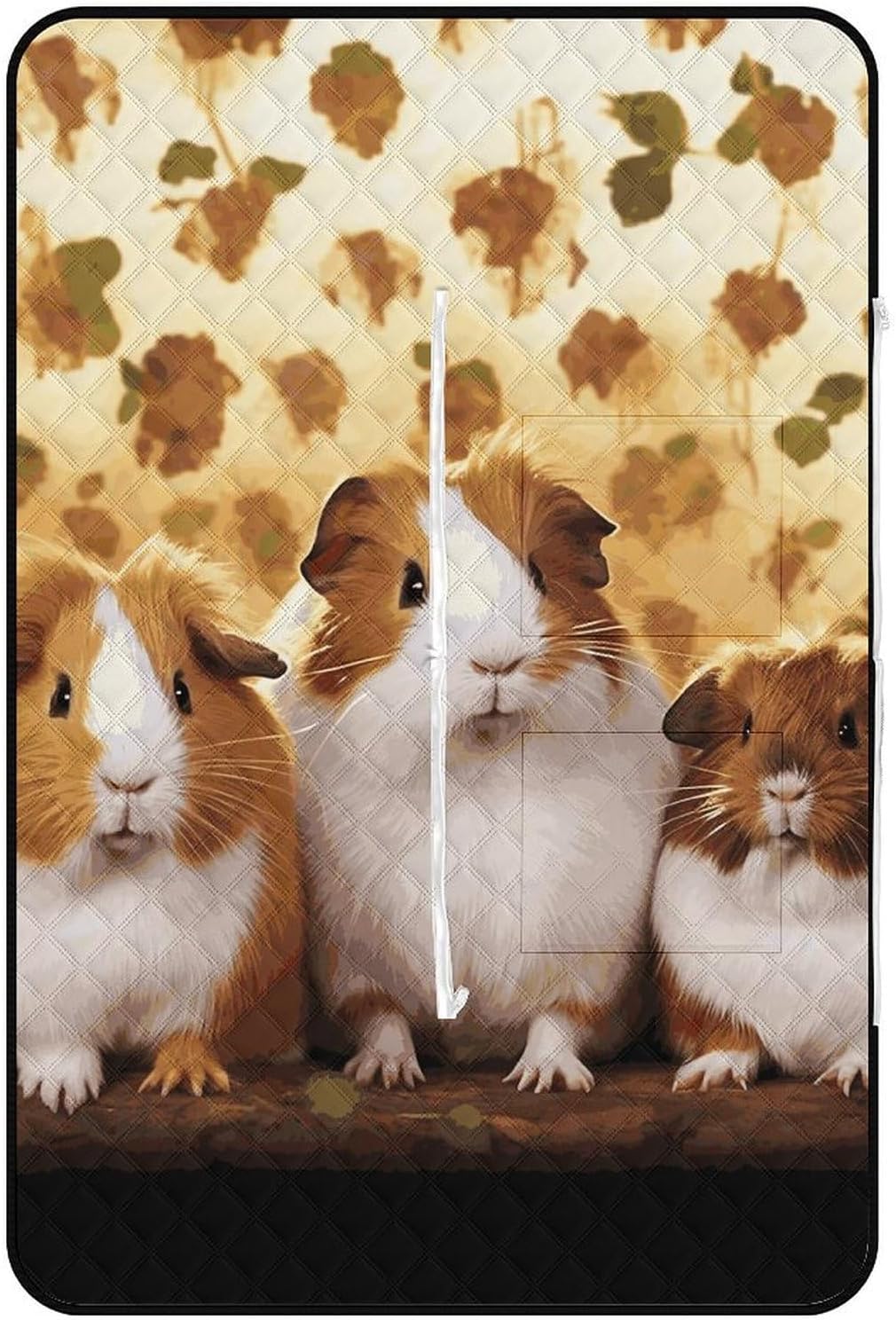 Guinea Pigs Picnic Blanket 150x100cm, Foldable 2-in-1 Picnic Mat and Tote Bag Portable Waterproof Beach Mat Sandproof Outdoor Blanket for Park, Hiking, Beach, Camping, Travel