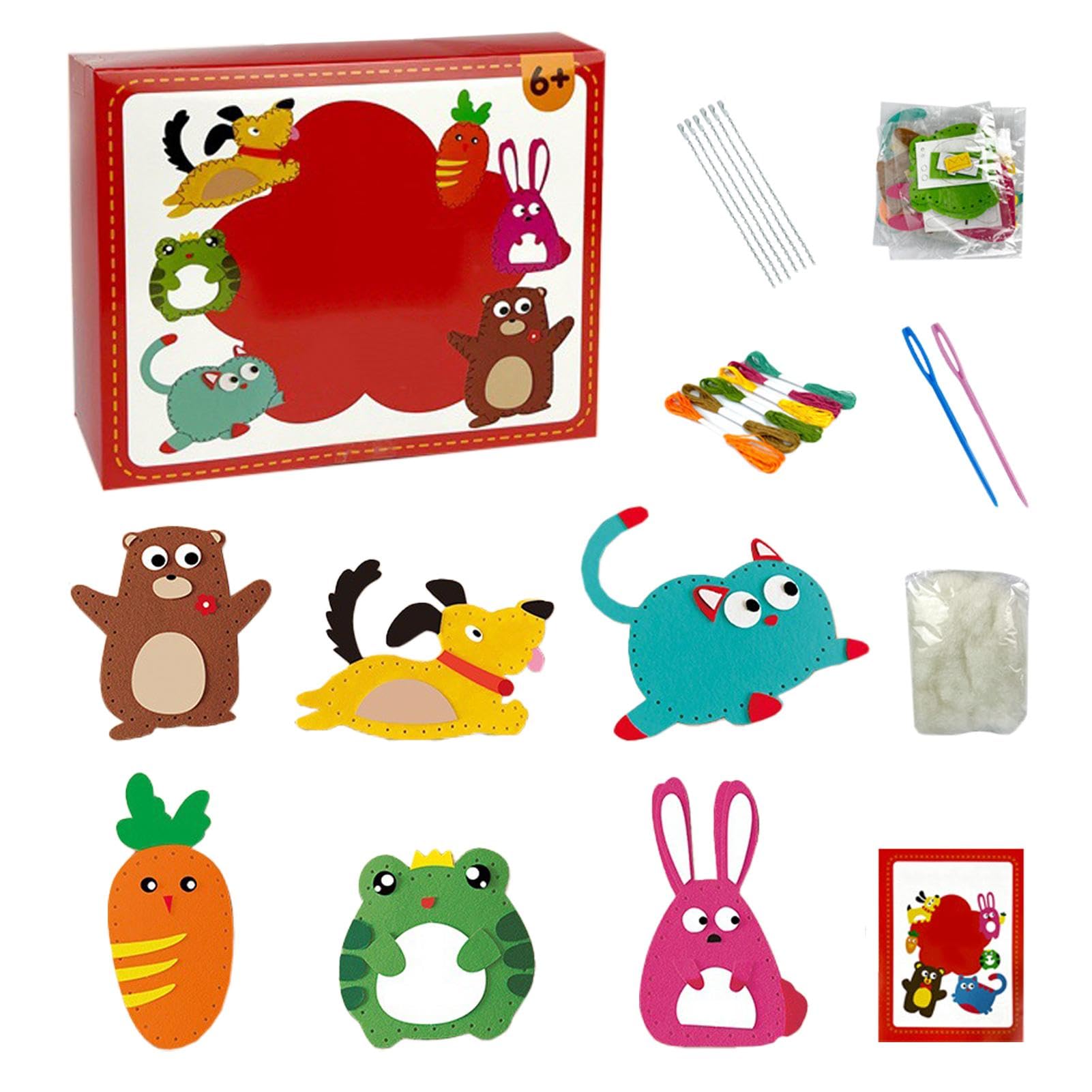 Kit De Costura DIY De Animales De Fieltro – 6 Formas Para Niños Principiantes