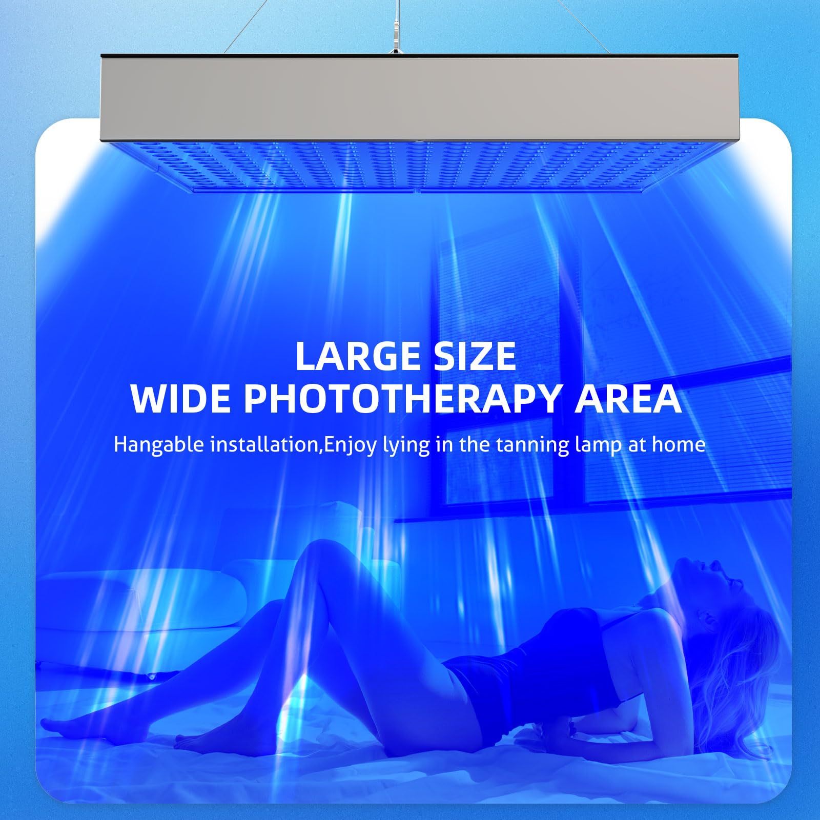 Solarium 45 W pour la maison avec 225 pièces 460 Nm, support réglable pliable et crochets de suspension, solarium pour le visage pour la maison pour le corps et le visage
