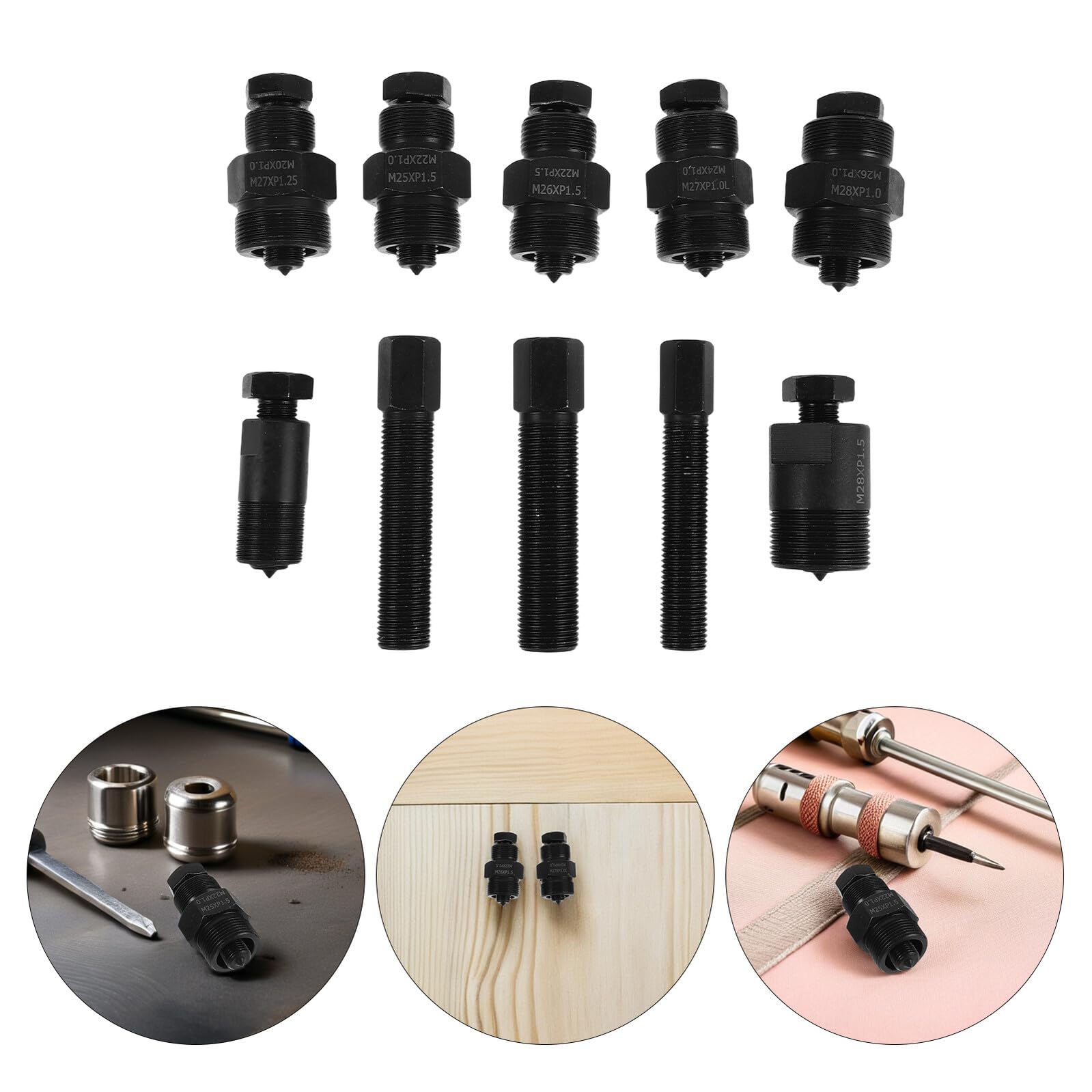 10 Pezzi Kit Attrezzi Moto Portatile per Rimozione Volano in Acciaio al Carbonio con Custodia, per Riparazioni Rapide su Scooter e ATV in Officina