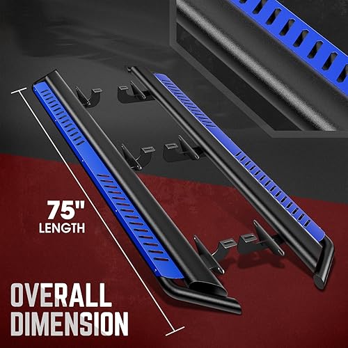 Miniatura 3 de DNA MOTORING STEPB-ZTL-8143-BL - Estribo de acero inoxidable con escalones caídos, compatible con Wrangler JL Unlimited 4-Dr 18-22, azul