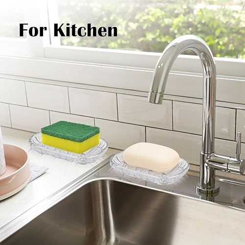 Miniatura 6 de AMUONTY Paquete de 2 soportes para jabonera para barra de jabón, jaboneras de baño, jabonera, protector de jabón, bandeja de jabón blanda para