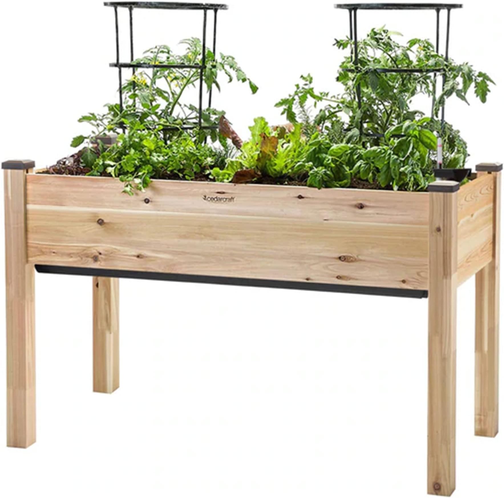 CedarCraft Self-Watering Elevated Cedar Planter (22” x 48” x 30" H) - Flexibility of Container Gardening Convenience of Self-Watering. Grow Healthier, More Productive Plants. No Tools Required