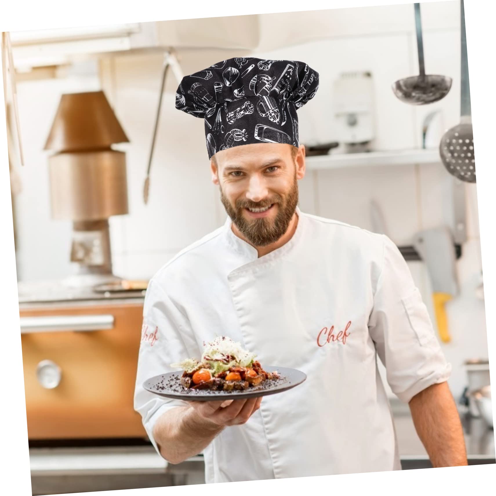 Ipetboom Gorro De Cocina Unisex Clásico para Restaurantes Cafeterías Y Catering De Material Y Transpirable