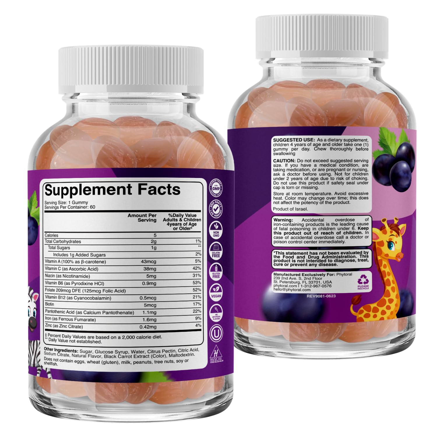 Kids Multivitamin with Iron - Kids Iron Gummies - w Vitamin C & More - 60ct — Amazon image 9