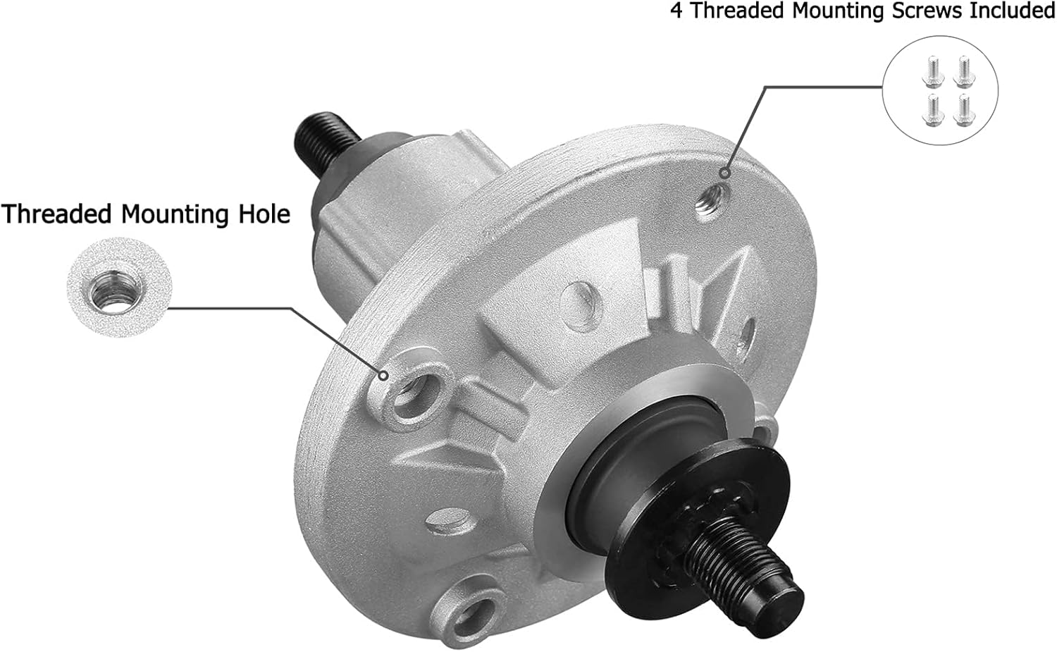 GY20454 Spindle Fit for John Dee re Mower - Spindle Assembly Fit for John Dee re LA135 LA115 LA125 LA105 LA130 D140 D130 D105 D110 L110 X110 42" 48" Lawn Mower Tractor, Replace GY20962, 2 PACK
