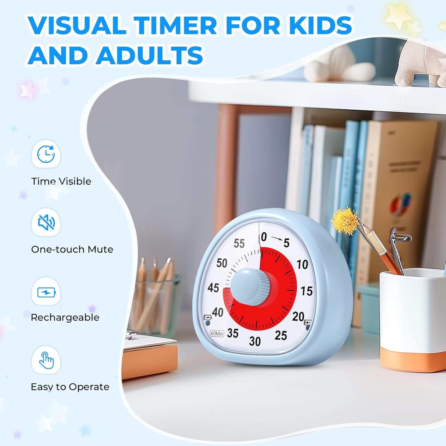 Visual Timer for Kids and Adults, highlighting key features