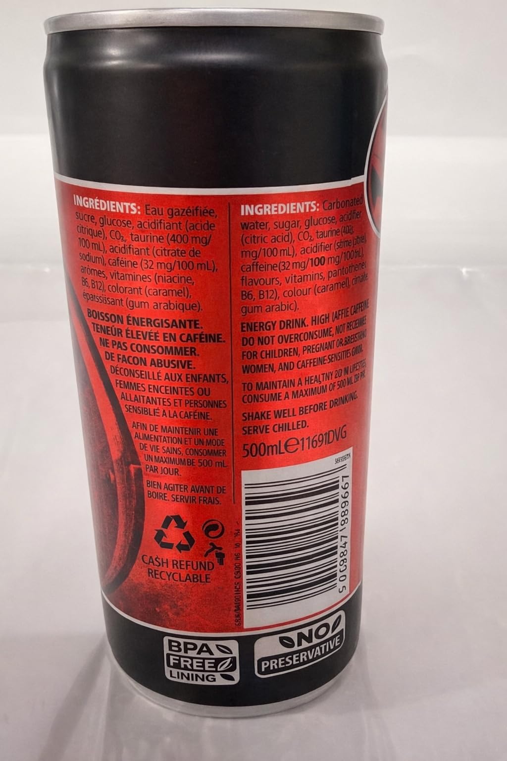 HELL CLASSIC Energy Drink | +20% More Caffeine | Vitamins B2, B3, B6, B12, C & D | No Preservatives | Environmentally Friendly Packaging | 12 x 500 ml | Compatible with HELL Energy