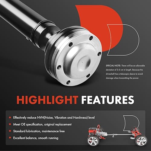 Vista 21 de A-Premium Conjunto de eje de transmisión delantero de 33.50 pulgadas compatible con Jeep Grand Cherokee 2002, 2003, 2004, L6 4.0L, Sport Utility