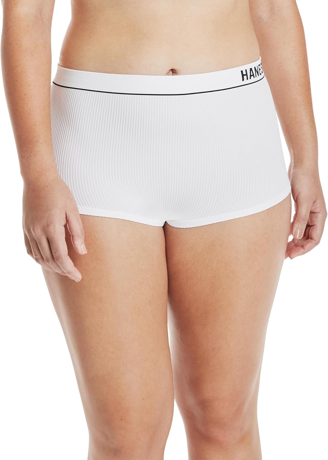 Hanes Women's Originals Seamless Stretchy Ribbed Boyfit Panties Pack, Assorted Colors, 6-Pack - Image 2