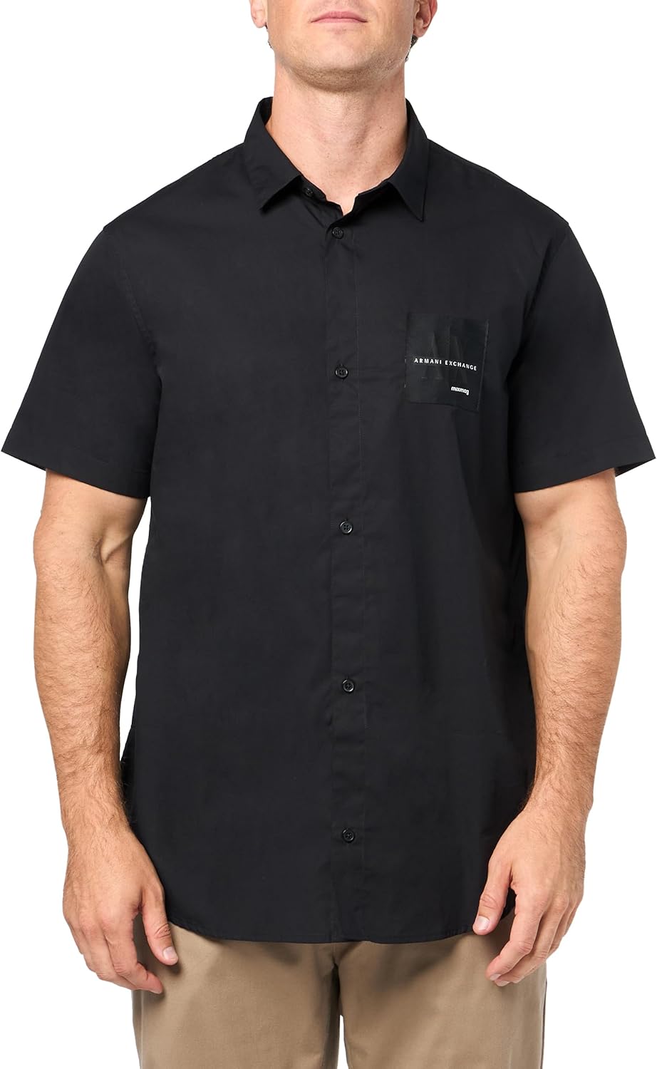 Armani Exchange Men's Short Sleeve Limited Edition Mixmag Button Down Shirt. Regular Fit.