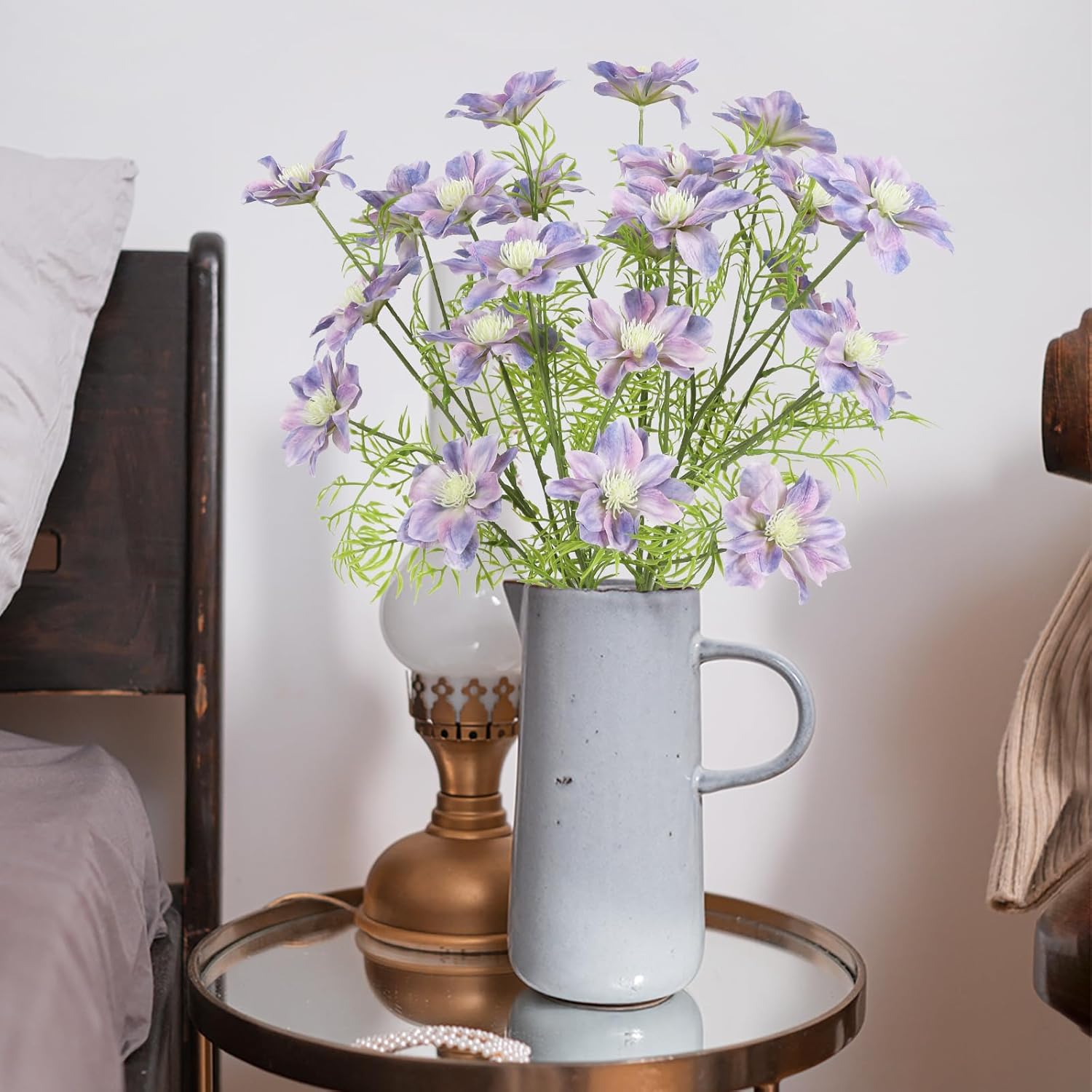 Purple Cosmos Silk Flowers 8PCS Real Looking Fake Cosmos Artificial Flower 25.6" Long Stem Fake Wildflowers Flowers for Wedding Bride Floral Arrangement Home Kitchen Garden Decor(Purple) - Image 7